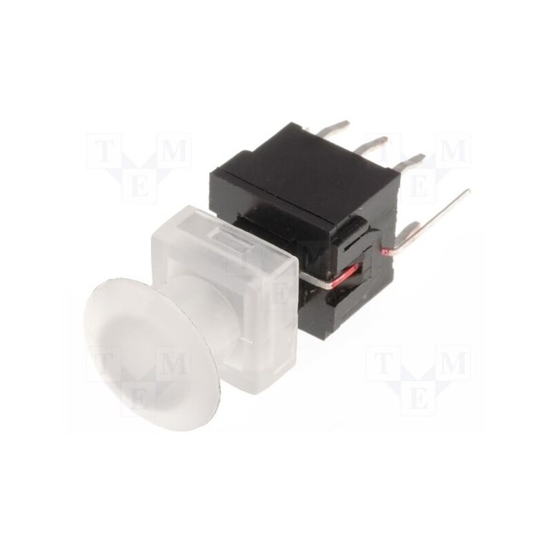 10 pcs : PB61305BL-3 - Switch: keypad, Pos: 2, DPDT, 0.1A/30VDC, colourless, LED, green, THT