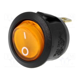 10 pcs : R13-112B-02-BY-2D-N-2 - ROCKER, SPST, Pos: 2, ON-OFF, 10A/250VAC, yellow, neon lamp, 230V