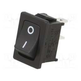10 pcs : RF1-1A-DC-2-B-1 - ROCKER, SPST, Pos: 2, ON-OFF, 10A/24VDC, black, none, Rcont max: 50mΩ