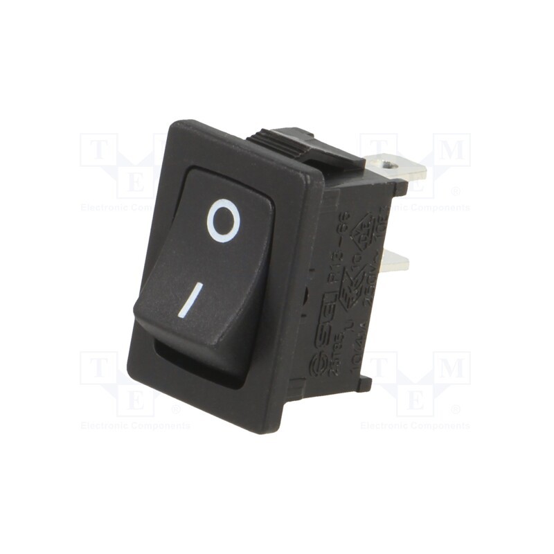 10 pcs : RF1-1A-DC-2-B-1 - ROCKER, SPST, Pos: 2, ON-OFF, 10A/24VDC, black, none, Rcont max: 50mΩ