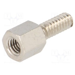 50 pcs : 2130X05/8 - Screwed spacer sleeve, 5mm, Int.thread: M3, Ext.thread: UNC4-40