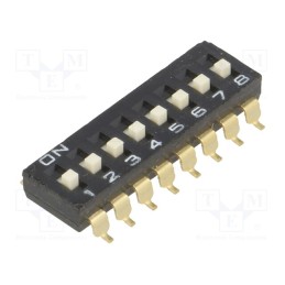 10 pcs : A6S-8104-H - Switch: DIP-SWITCH, Poles number: 8, ON-OFF, 0.025A/24VDC, Pos: 2