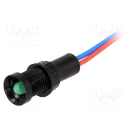 10 pcs : LG-D5-12AC/DC - Indicator: LED, recessed, green, 12VDC, 12VAC, Ø11mm, IP40, plastic