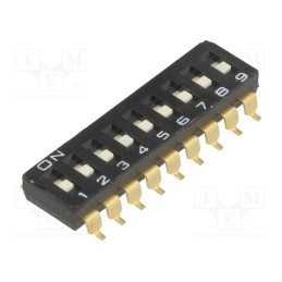10 pcs : A6S-9101-H - Switch: DIP-SWITCH, Poles number: 9, ON-OFF, 0.025A/24VDC, Pos: 2