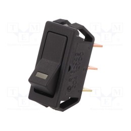 10 pcs : R13-249L-01-BBY - ROCKER, SPST, Pos: 2, ON-OFF, 20A/12VDC, black, LED,point, 12VDC