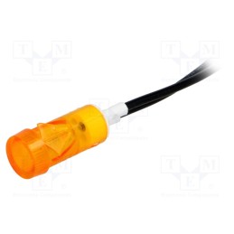 10 pcs : L282000NAC - Indicator: with neon lamp, flat, amber, 230VAC, Cutout: Ø12mm