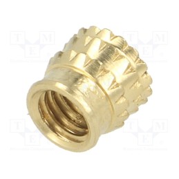 50 pcs : 300113369 - Threaded insert, brass, M5, BN 37885, L: 6.6mm, MULTISERT®