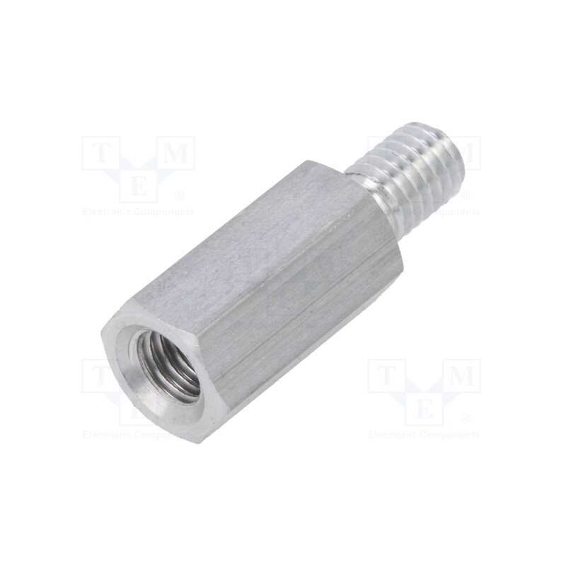 50 pcs : 238X15 - Screwed spacer sleeve, 15mm, Int.thread: M5, Ext.thread: M5