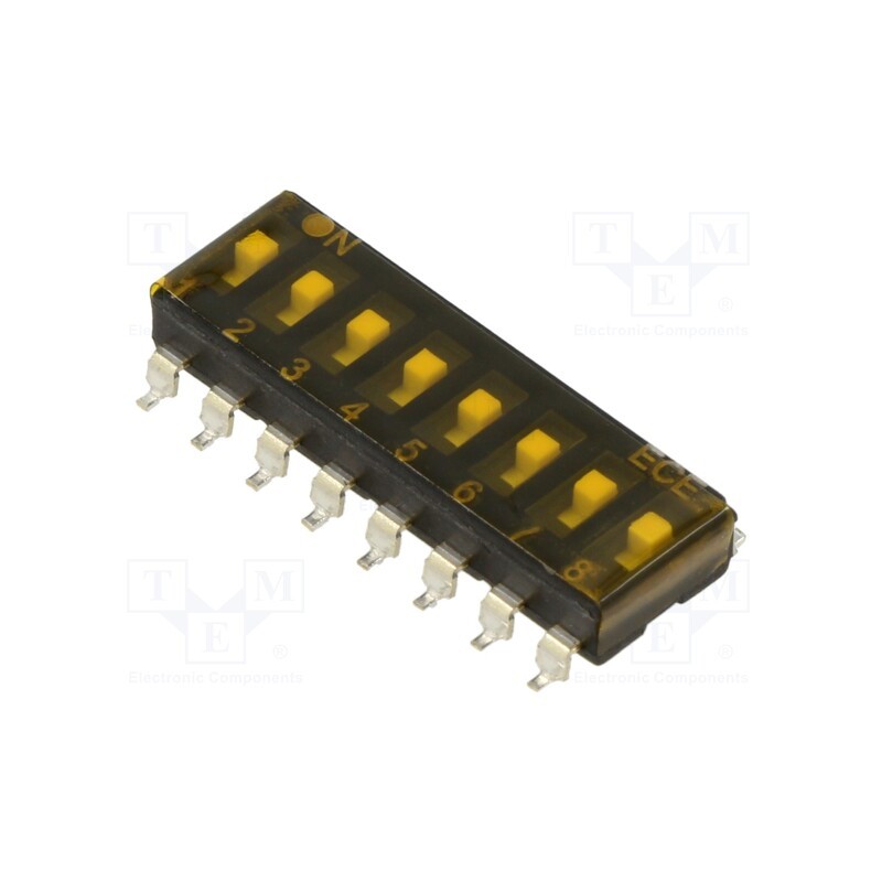 10 pcs : ESD108LDZ - Switch: DIP-SWITCH, Poles number: 8, OFF-ON, 0.025A/24VDC, Pos: 2