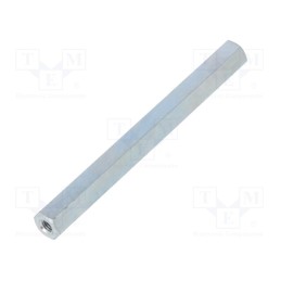 50 pcs : 125X60 - Screwed spacer sleeve, 60mm, Int.thread: M3, hexagonal, steel