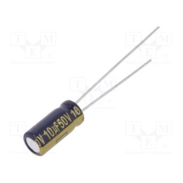 20 pcs : EEUFC1H100L - Capacitor: electrolytic, low ESR, THT, 10uF, 50VDC, Ø5x11mm, ±20%