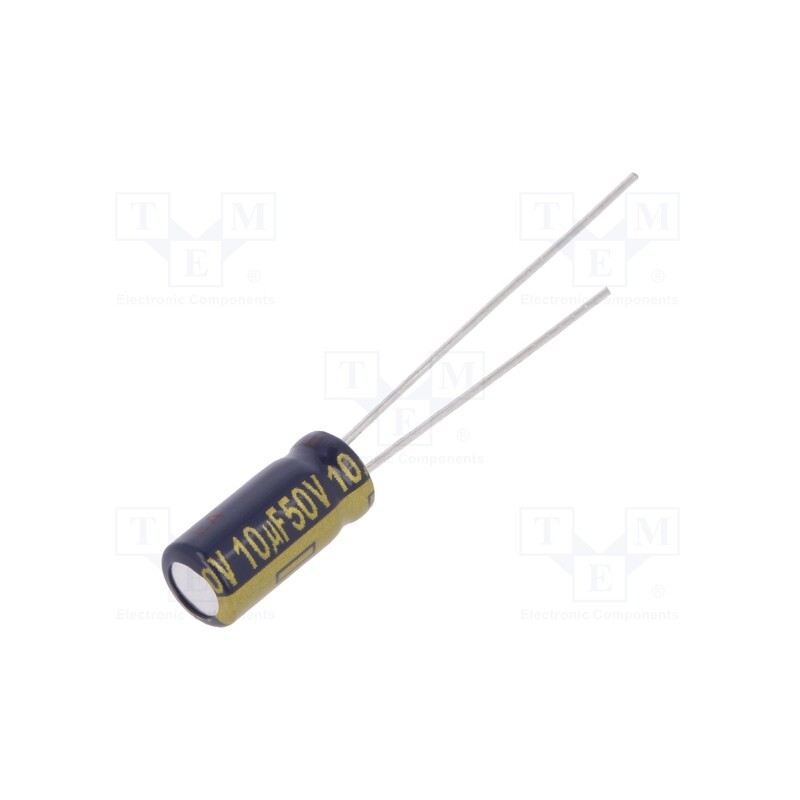 20 pcs : EEUFC1H100L - Capacitor: electrolytic, low ESR, THT, 10uF, 50VDC, Ø5x11mm, ±20%