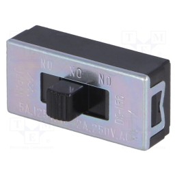 10 pcs : DS156-X - Switch: slide, Pos: 3, 2A/250VAC, No.of term: 4, THT, Leads: for PCB