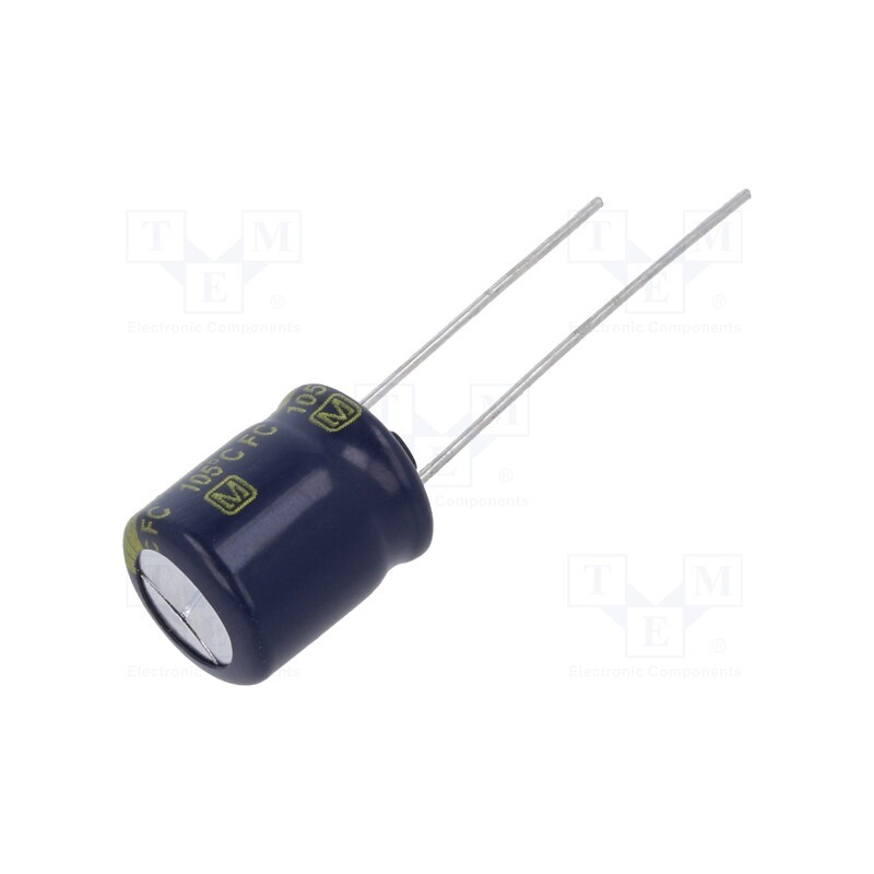 10 pcs : EEUFC1J101B - Capacitor: electrolytic, low ESR, THT, 100uF, 63VDC, Ø10x12.5mm