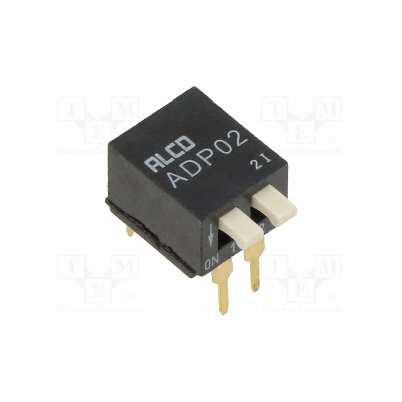 10 pcs : 1571999-1 - Switch: DIP-SWITCH, ON-OFF, 0.1A/24VDC, Pos: 2, -30÷85°C, THT, ADP