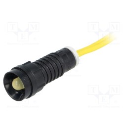 10 pcs : LY-D5-230AC - Indicator: LED, recessed, yellow, 230VAC, Ø11mm, IP40, leads 300mm