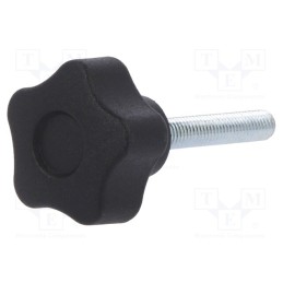 10 pcs : VCT.25 P-M5X30-C9 - Knob, Ø: 25mm, Ext.thread: M5, 30mm, H: 19mm, technopolymer PA