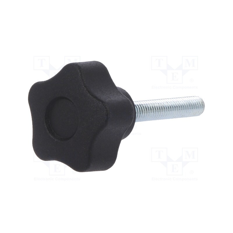 10 pcs : VCT.25 P-M5X30-C9 - Knob, Ø: 25mm, Ext.thread: M5, 30mm, H: 19mm, technopolymer PA