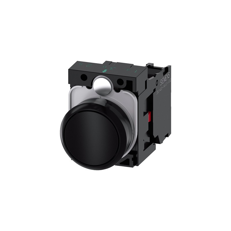 1 pcs - Siemens SIRIUS ACT Series Push Button Complete Unit, Panel Mount, 22mm Cutout, SPST