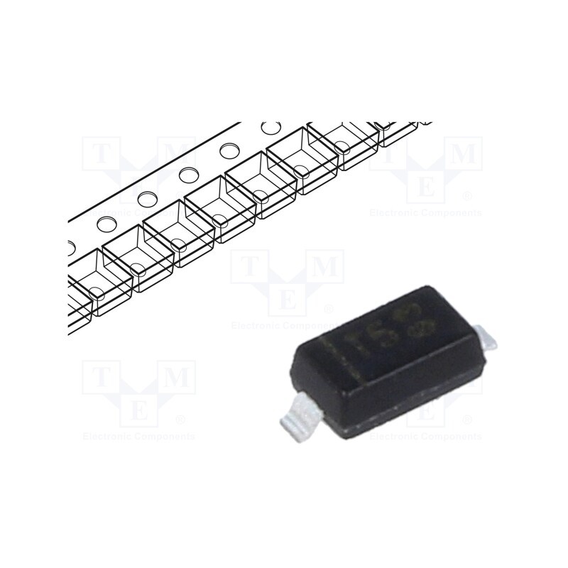 50 pcs : 1N4448W-7-F - Diode: switching, SMD, 75V, 0.25A, 4ns, SOD123, Ufmax: 1.25V, Ifsm: 1A