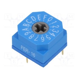 10 pcs : FER-16 - Encoding switch, HEX/BCD, Pos: 16, THT, Rcont max: 80mΩ, 7Ncm, F