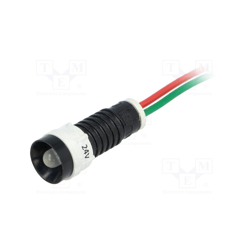 10 pcs : LW-D5-24AC/DC - Indicator: LED, recessed, white, 24VDC, 24VAC, Ø11mm, IP40, plastic