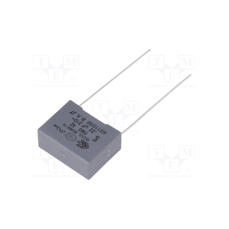 10 pcs : F863BK224K310ALW0L - Capacitor: polypropylene, 0.22uF, 18x13.5x7.5mm, THT, ±10%, 15mm