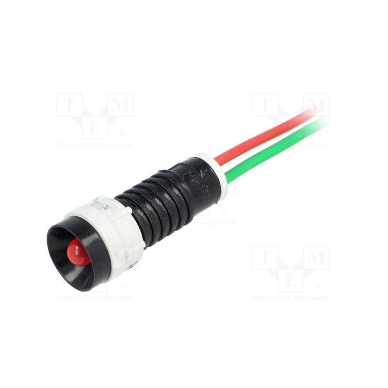 10 pcs : LR-D5-24AC/DC - Indicator: LED, recessed, red, 24VDC, 24VAC, Ø11mm, IP40, plastic