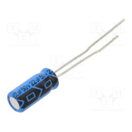 50 pcs : ZRC00AA2201HTNL - Capacitor: electrolytic, THT, 22uF, 50VDC, Pitch: 2mm, ±20%, 10000h