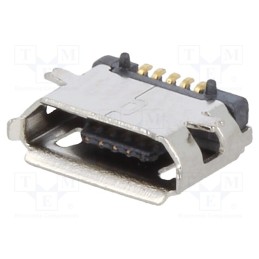 10 pcs : 940 - Socket, USB B micro, on PCBs, SMT, PIN: 5, horizontal, USB 2.0, 1A