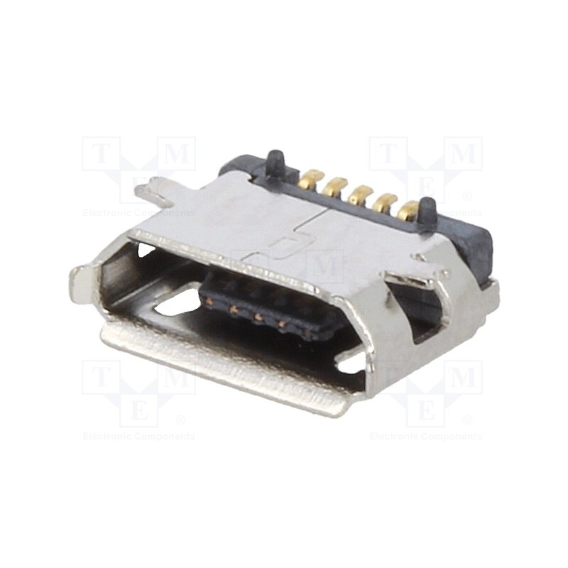 10 pcs : 940 - Socket, USB B micro, on PCBs, SMT, PIN: 5, horizontal, USB 2.0, 1A