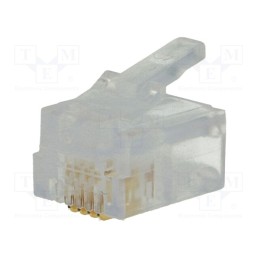 20 pcs : 940-SP-3046R - Plug, RJ11, PIN: 4, Layout: 6p4c, for cable, IDC,crimped