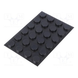 50 pcs : 7000051862 - Self-adhesive foot, H: 5mm, black, polyurethane, Dim: Ø20mm, Bumpon