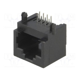 10 pcs : 942 - Socket, RJ45, PIN: 8, Layout: 8p8c, on PCBs, THT, angled 90°