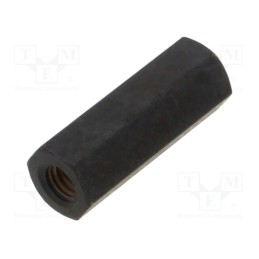 50 pcs : 116X20SW - Screwed spacer sleeve, 20mm, Int.thread: M4, hexagonal, brass