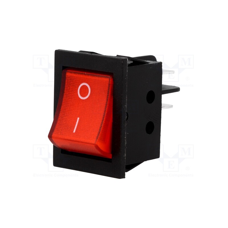 10 pcs : RS2013C3RD - ROCKER, DPST, Pos: 2, ON-OFF, 15A/250VAC, red, none, 35mΩ, Body: black