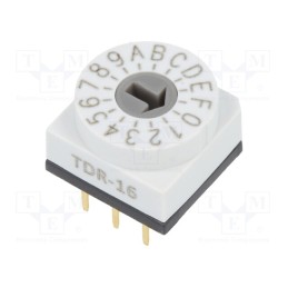 10 pcs : TDR-16 - Encoding switch, HEX/BCD, Pos: 16, THT, Rcont max: 80mΩ, 7Ncm, T/S/Q