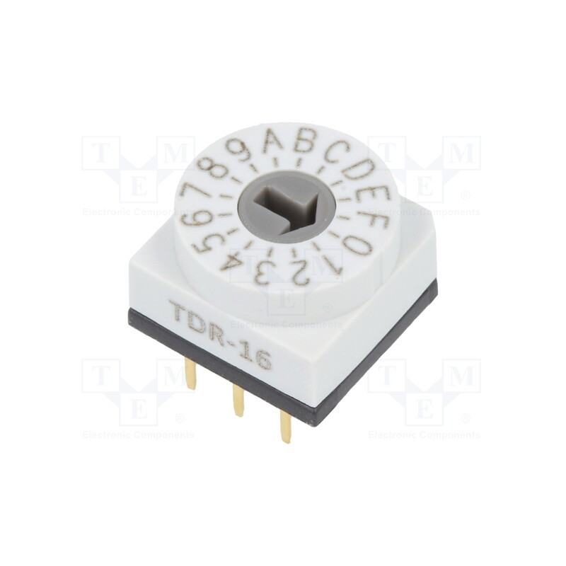 10 pcs : TDR-16 - Encoding switch, HEX/BCD, Pos: 16, THT, Rcont max: 80mΩ, 7Ncm, T/S/Q