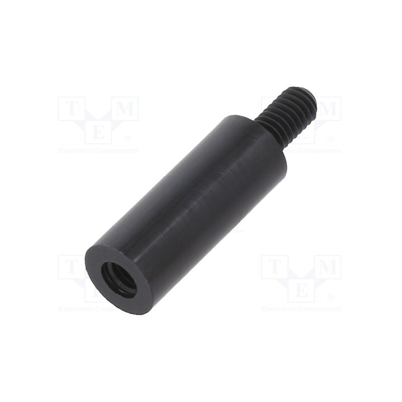 50 pcs : 287RDX20 - Screwed spacer sleeve, cylindrical, polyamide, M4, M4, 20mm, black