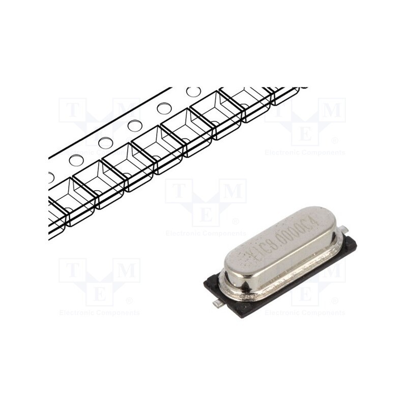 10 pcs : 49SLMT 8.00MHZ 20PF 30PPM - Resonator: quartz, 8MHz, ±30ppm, 20pF, SMD, HC49SM