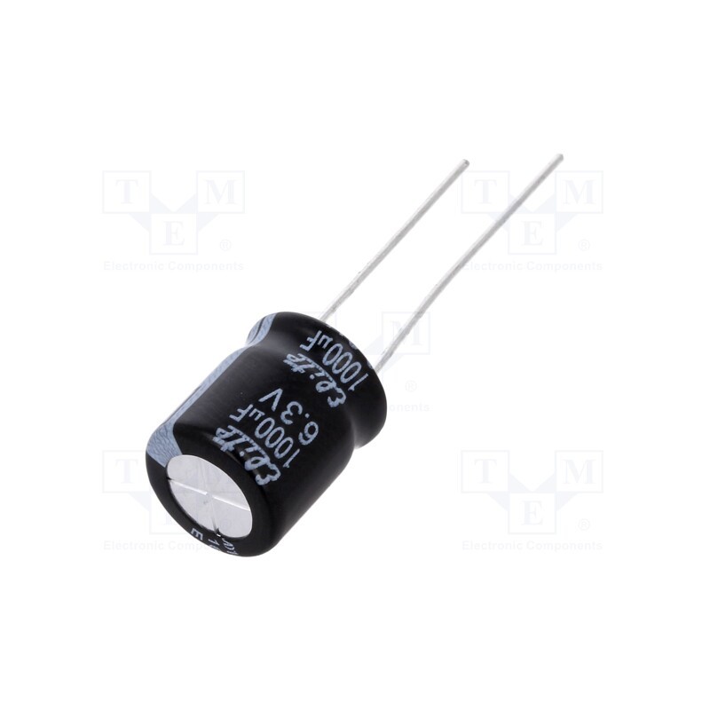 50 pcs : PF0J102MNN1012 - Capacitor: electrolytic, THT, 1000uF, 6.3VDC, Ø10x12.5mm, ±20%