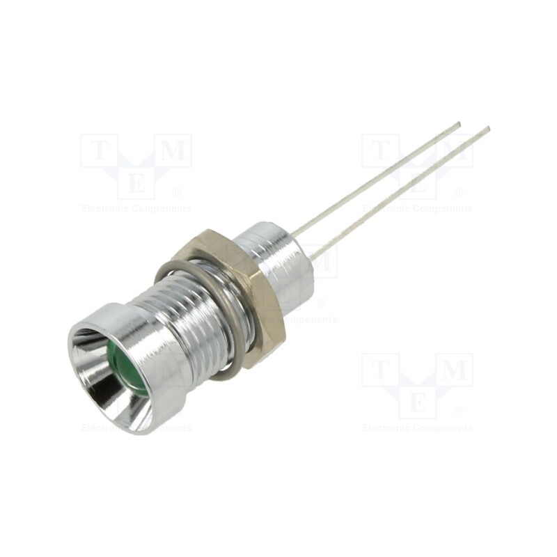 10 pcs : 19070001 - Indicator: LED, blinking, green, 3.5÷13VDC, Ø8mm