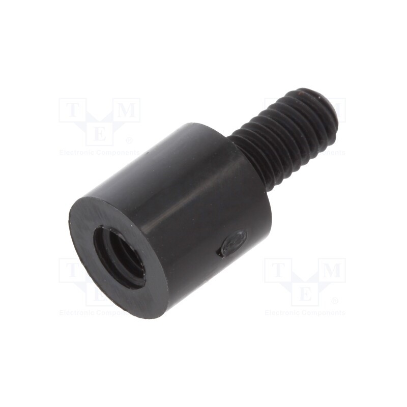 50 pcs : 287RDX08 - Screwed spacer sleeve, cylindrical, polyamide, M4, M4, 8mm, black