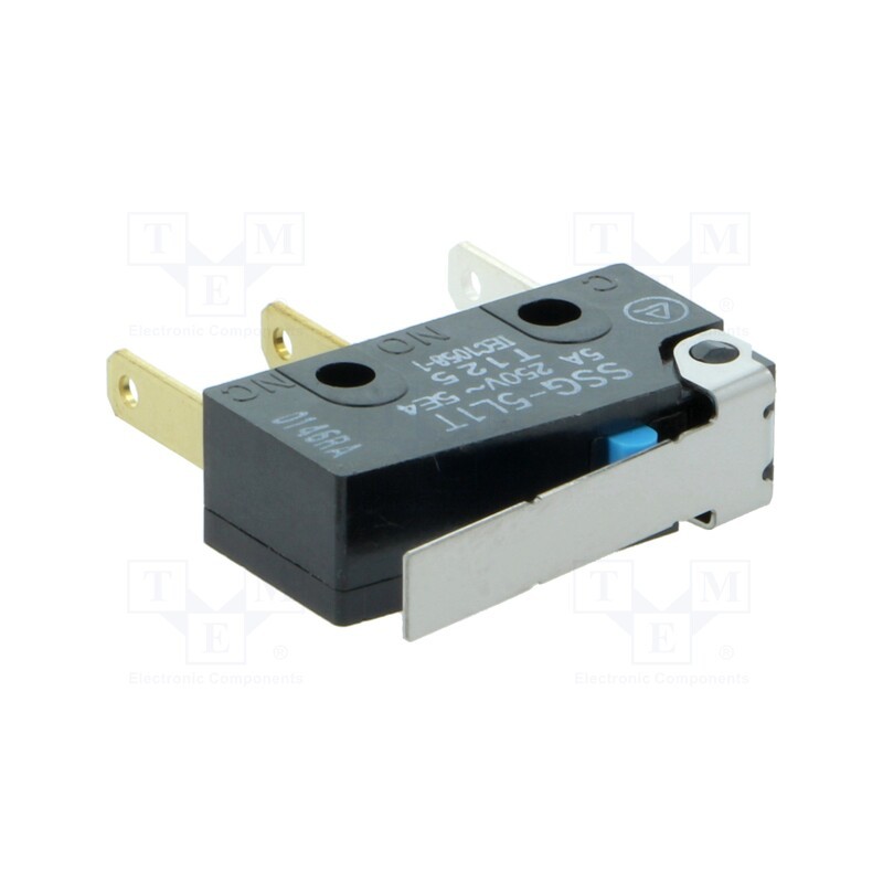 10 pcs : SSG-5L1T - Microswitch SNAP ACTION, 3A/250VAC, 4A/30VDC, with lever, SPDT