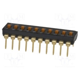 10 pcs : A6T-0104 - Switch: DIP-SWITCH, Poles number: 10, ON-OFF, 0.025A/24VDC, Pos: 2