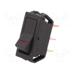 10 pcs : R13-249L-01-BBR - ROCKER, SPST, Pos: 2, ON-OFF, 20A/12VDC, black, LED,point, 12VDC