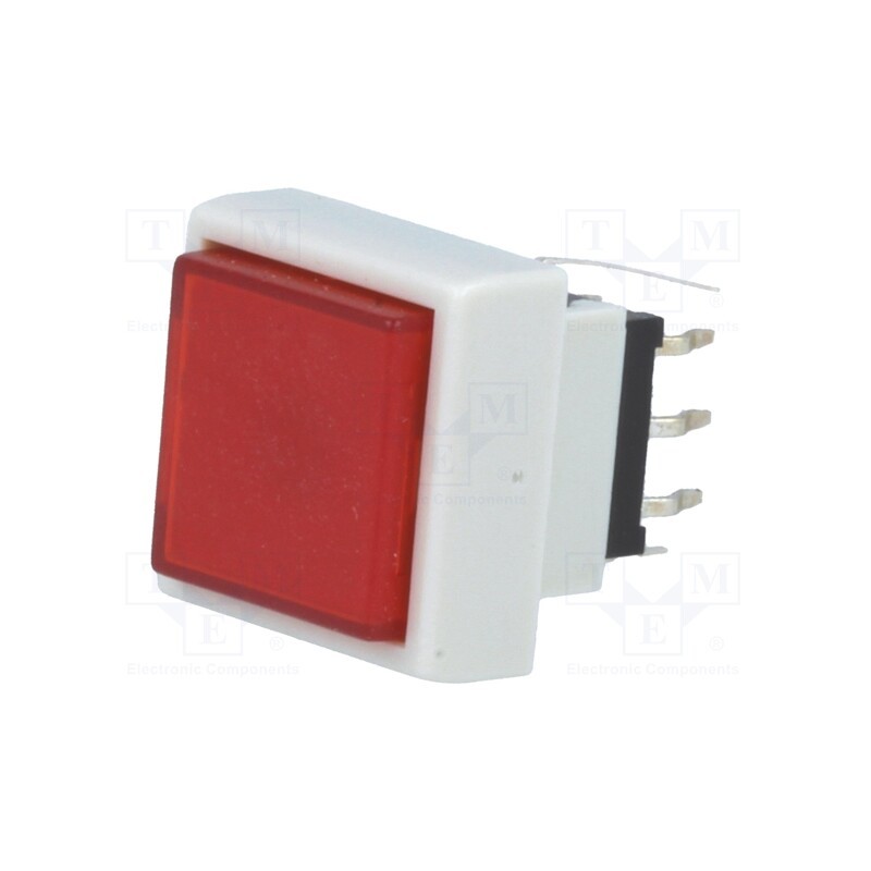 10 pcs : PB6133FAL-1 - Switch: keypad, Pos: 2, DPDT, 0.1A/30VDC, red, LED, red, THT, 1.5N