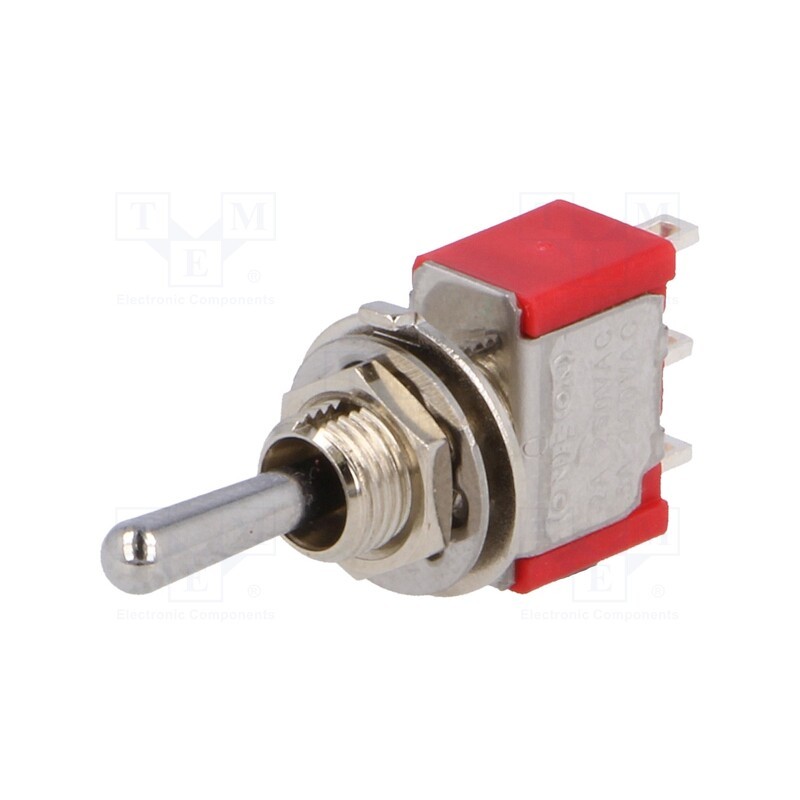 10 pcs : - Switch: toggle, Pos: 3, SP3T, (ON)-OFF-(ON), 2A/250VAC, 5A/28VDC