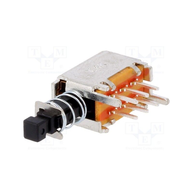 10 pcs : PN22SJNA03QE - Switch: push-button, Pos: 2, DPDT, 0.2A/30VDC, Leads: for soldering