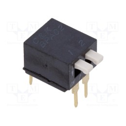 10 pcs : BPA02B - Switch: DIP-SWITCH, Poles number: 2, OFF-ON, 0.025A/24VDC, Pos: 2